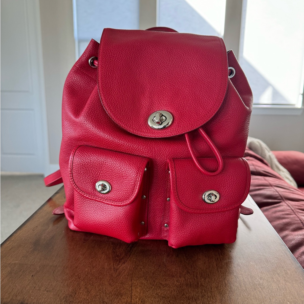 Coach Red Leather Billie Backpack